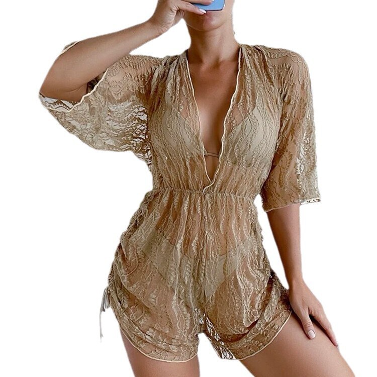 2025 Black and White Hoodie Mesh Flat Corner Bikini Sunscreen Beach Wear Swimsuit Designer Women's 3-Piece Set