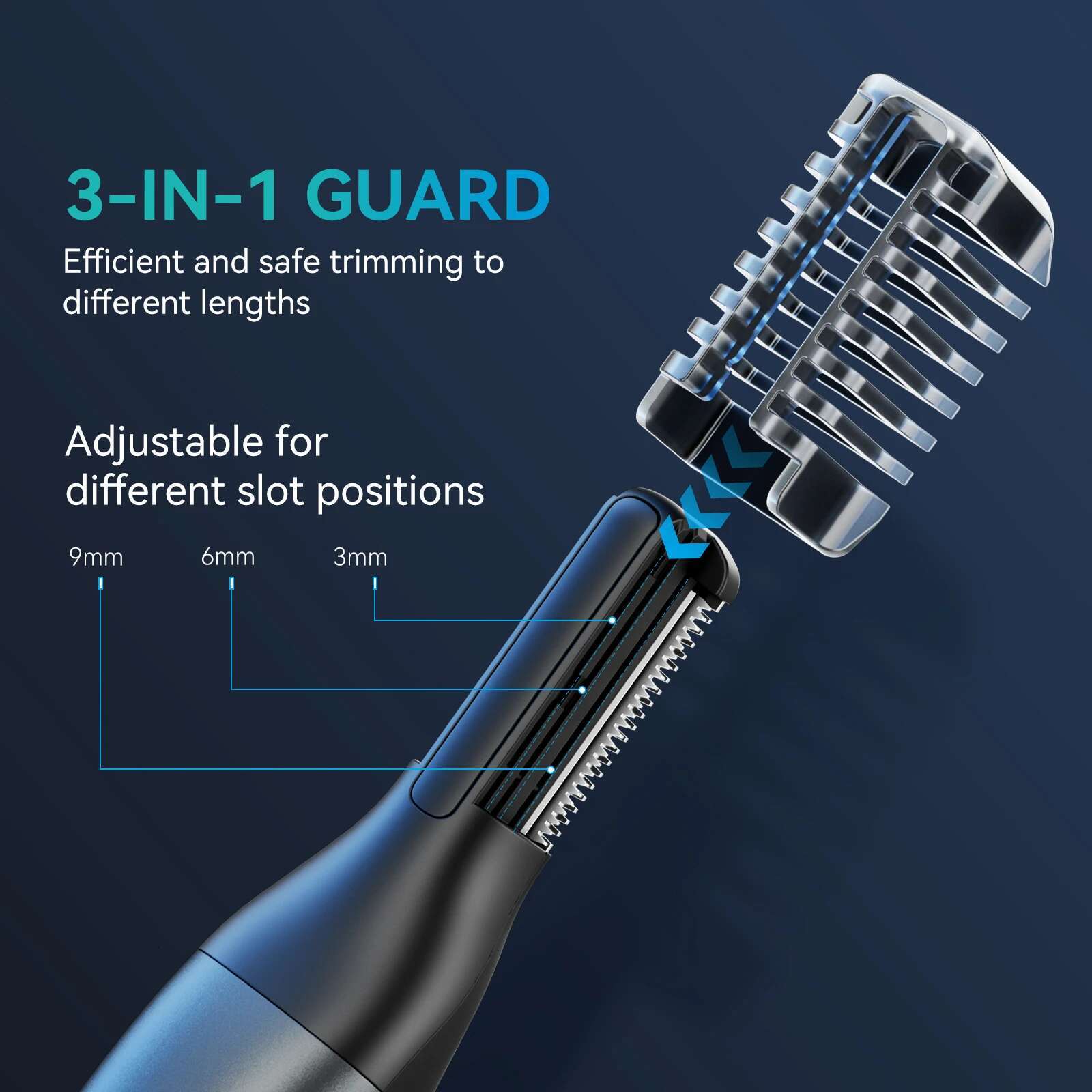KENSEN S15 Electric Tirmmer Men Dual-sided Blade IPX6 Waterproof Body Hair Razor Beard Trimmer 2 in 1 T Trimmers for Barber