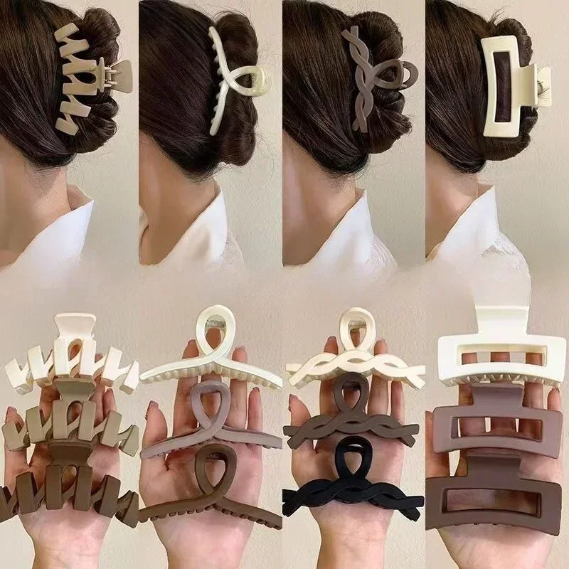 Korean Fashion Hair Claw Clip Set for Women Big Headwear for Girls Various Styles Shark Clips Clamp Accessories 250103