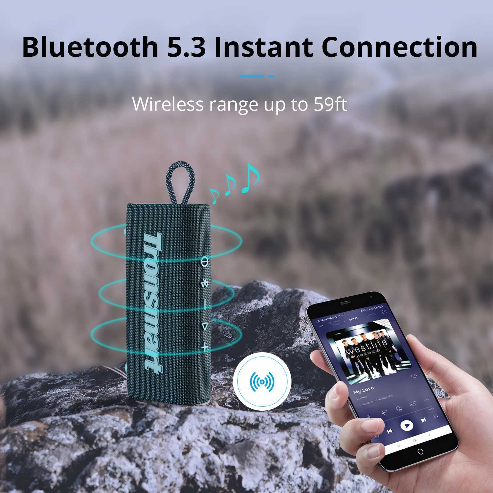 Car Air Freshener Tronsmart Trip Bluetooth 5.3 speaker dual driver portable speaker with IPX7 waterproof truly wireless stereo for outdoor speakers H2