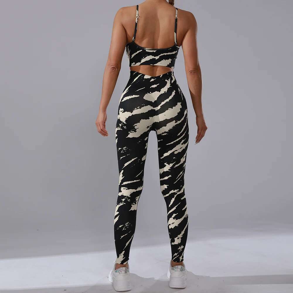 3D Printing Sportswear Women's Gym 2Pc Set Seamless Sports Camisole Bra Workout Leggings Top Yoga Clothes Femme Summer Clothing