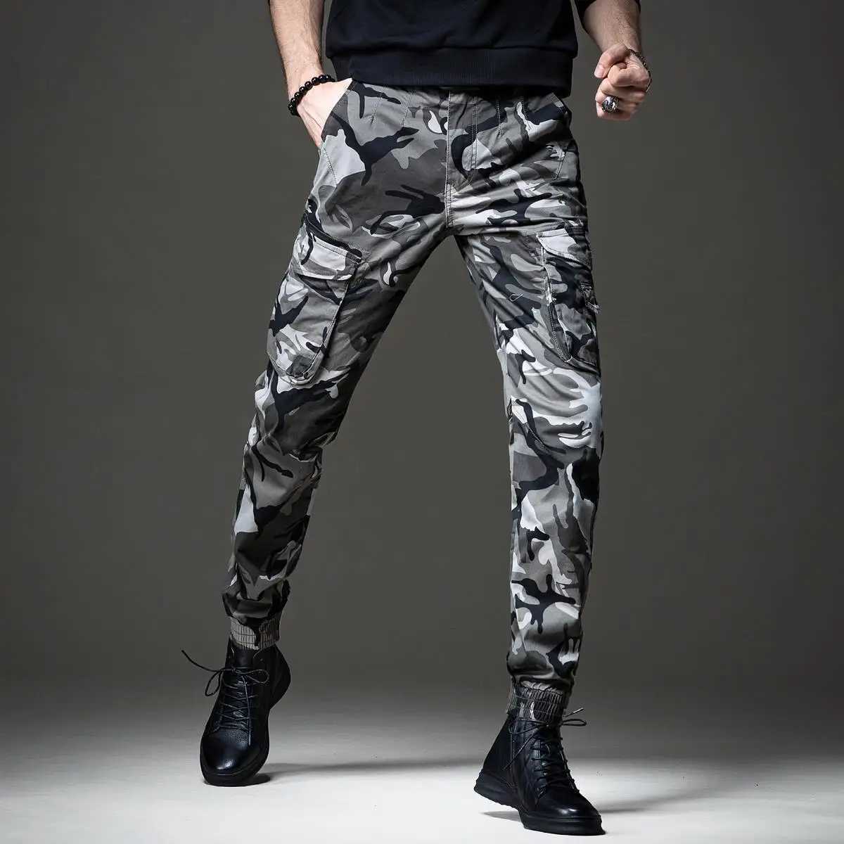 Mens lightweight luxury camouflage outdoor sports jeans wearresistant multi pocket commercial pants and ultrathin fashionable casual pants for army fa