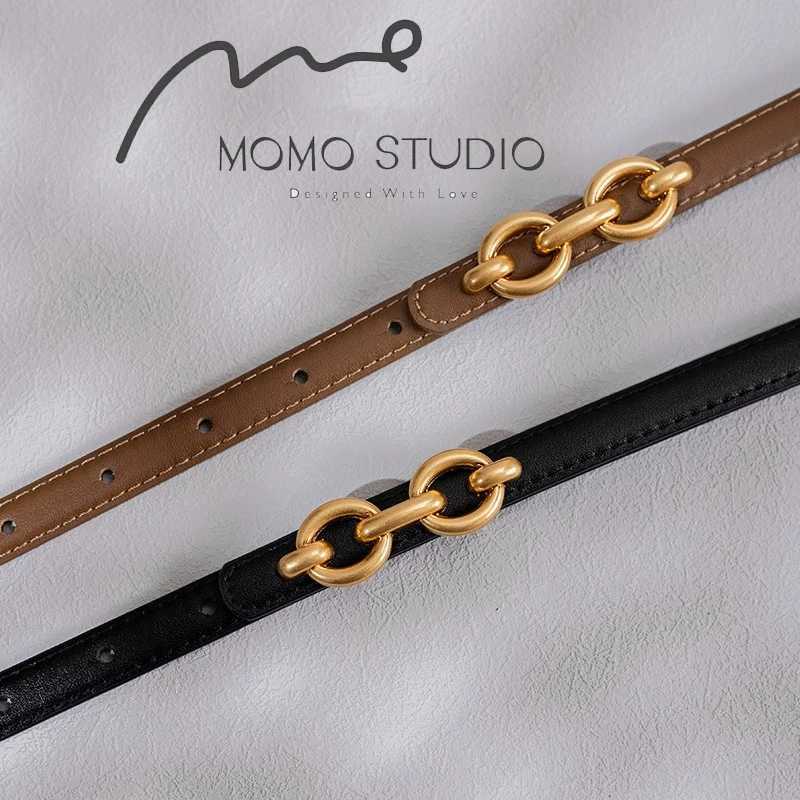 New Fashion Womens Leather Adjustable Gold Buckle Belt Womens Fashion Thin Cowboy Belt Womens Jeans Dress Belt W250109