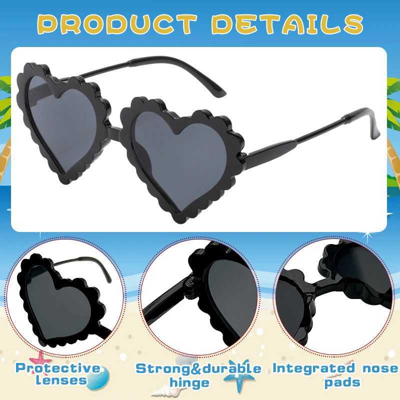 New Childrens Heart Sunflower Fruit Rabbit Ear Sunglasses for Girls Boys and Children Outdoor Circular Polarization UV400 Sunglasses W250109