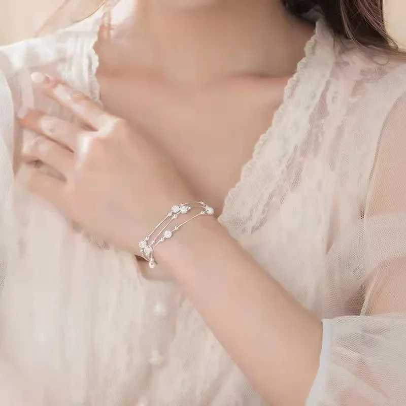 925 Sterling Silver Bracelet Woman Vintage Luxury Adjustable Bead Bracelets Fashion Original Jewelry Designer Party Wedding GiftXJ250109