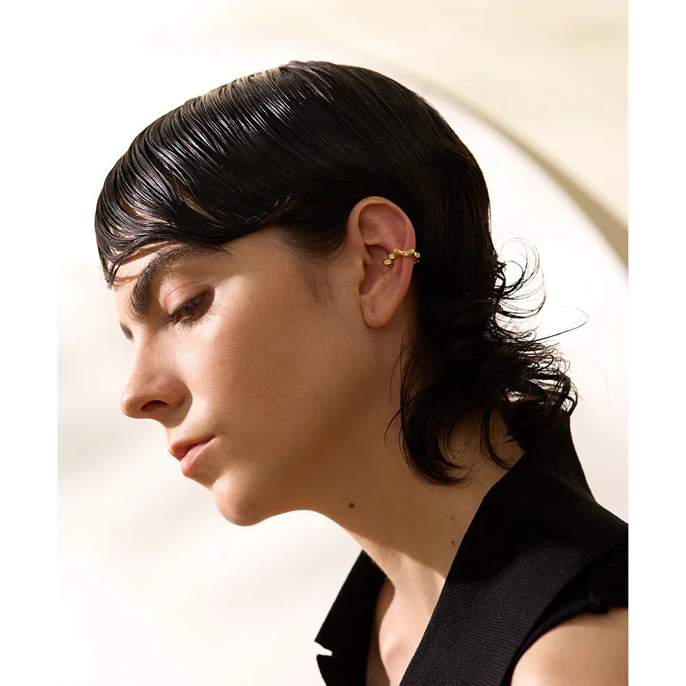 Yhpup 1PC Stylish Unique Sterling Silver Star Ear Cuff Non Pierced Jewelry Women Cartilage Chic Clip-on Earrings Gift 250103