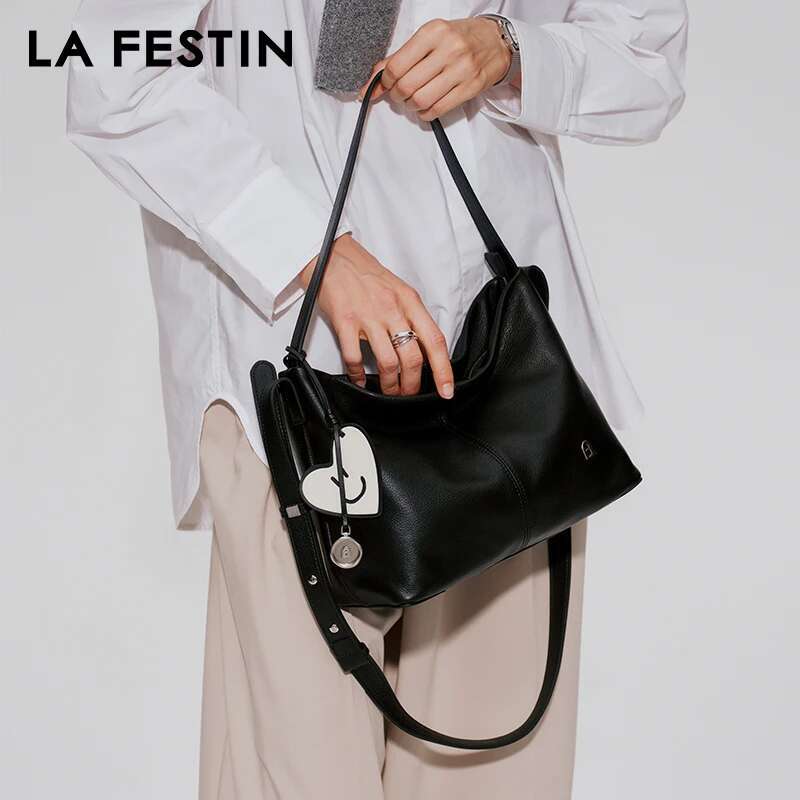 LA FESTIN Original Leather Women's Bags 2024 New Shoulder Fashion Large Capacity Tote Bag