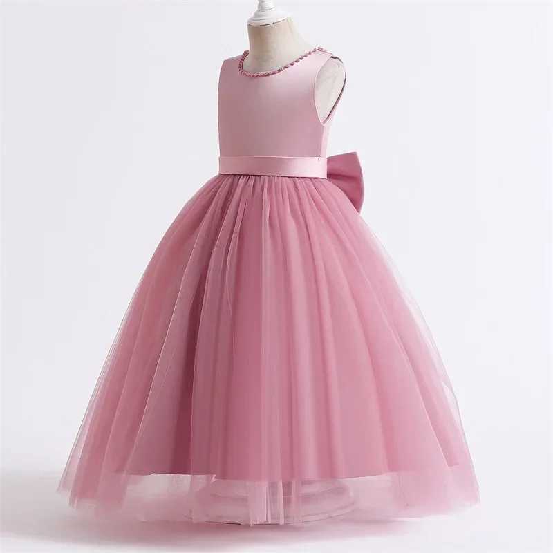 Teen Big Bow Girls Princess Dresses for Bridesmaids Kids Par Dress for Girl Beading Wedding Prom Pageant Dress Gown 5-14 YearsXJ250108