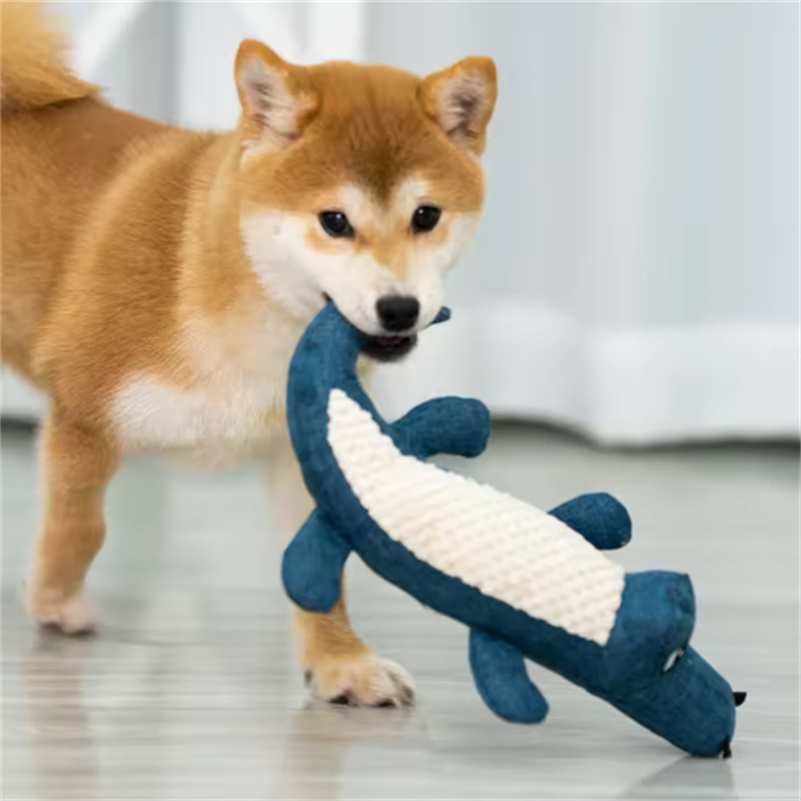 Pet Plush Sound Making Dog Toy Corn Velvet Crocodile Gnawing Grinding Teeth Cleaning Teeth Pet Supplies