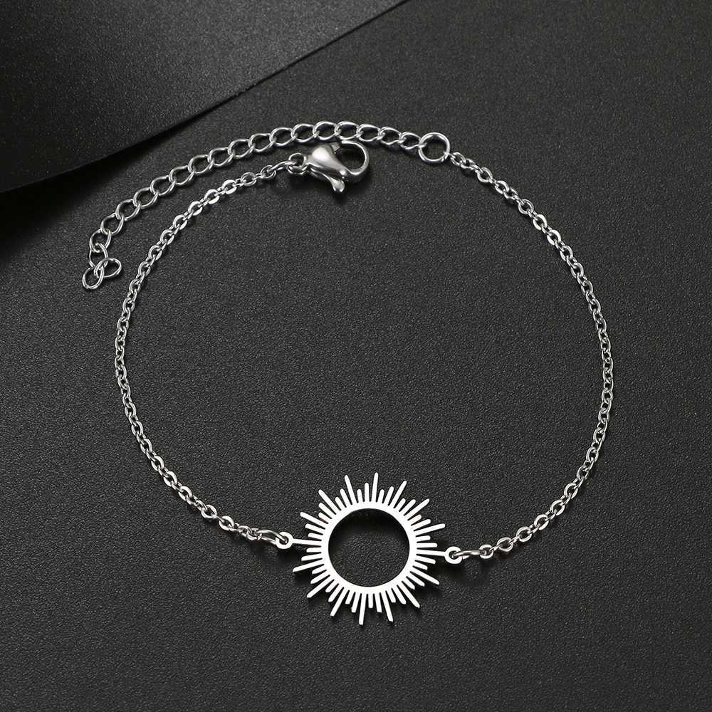 Stainl Steel Bracelets Bohemian Circle Hollow Out Round Fashion Chain Charm Bracelet For Women Jewelry Party Friend Best GiftXJ250109