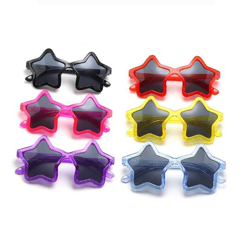 Childrens cute and shiny star shaped irregular person UV400 sunglasses for boys and children outdoor sun protection sunglasses for girls glasses W2501