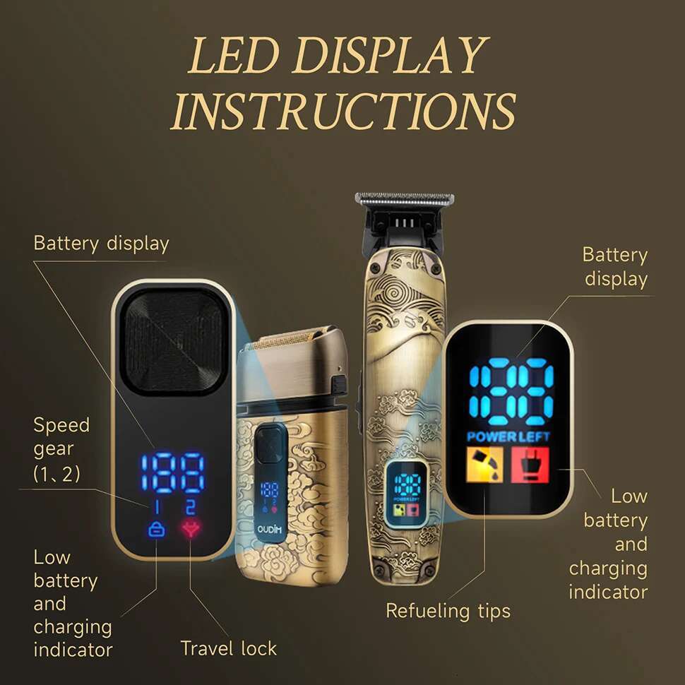 Foil for Men with Shaving, Hair Beard Trimmer, Face Mustache Grooming Kit, Bald Head Shavers and Haircutting
