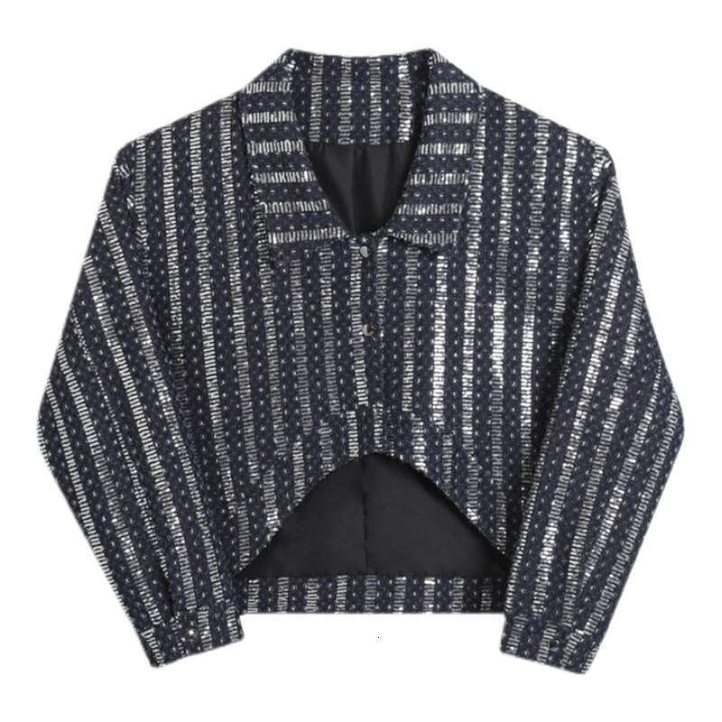 Denim Sequin Jacket Men's Short Coat Top Male Cardigan Fashion Long Sleeve Lapel Temperament Outerwear