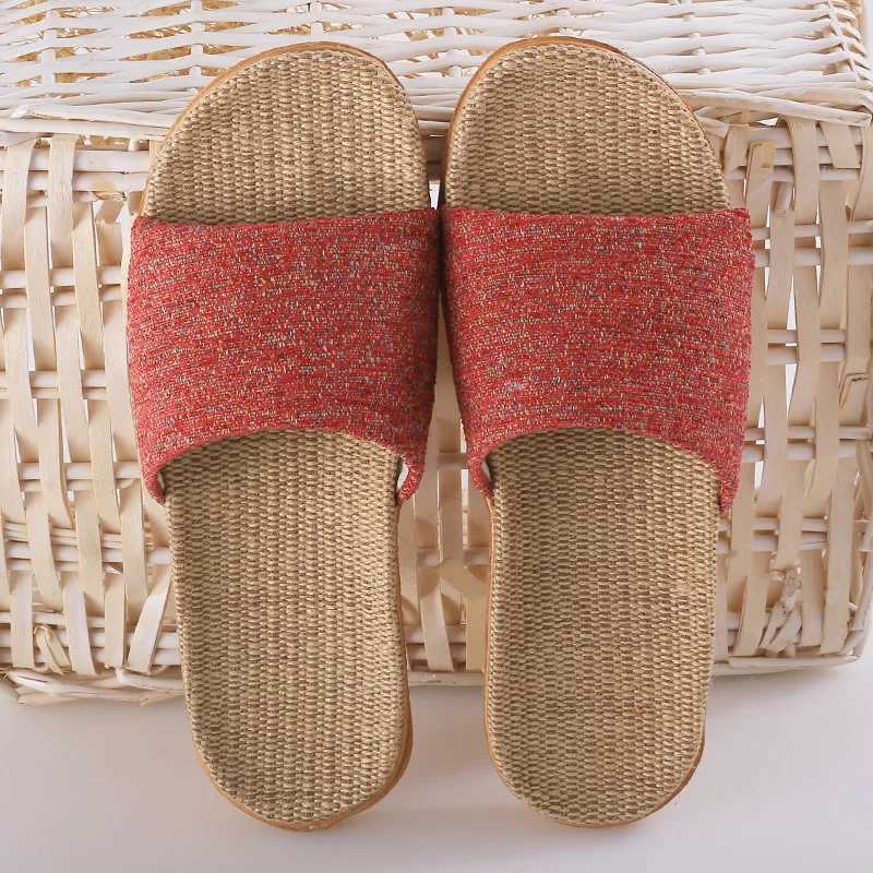 New Arrival Home Couple Indoor Slide Wooden Floor Cotton Linen Slide Family Non slip Men and Women Thick Bottom Summer T250108