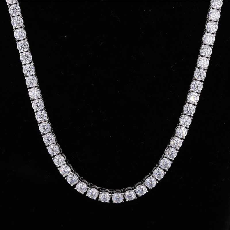 Hot Sale Men Women Moissanite Diamond Necklace 3mm-6mm 14K White Gold Tennis Chain