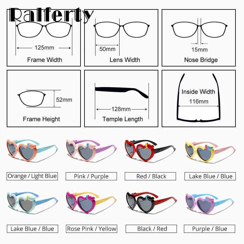 Ralfer flexible childrens sunglasses girls sunglasses polarized anti UV shadows baby heart-shaped sunglasses Oculos baby sunglasses W250109