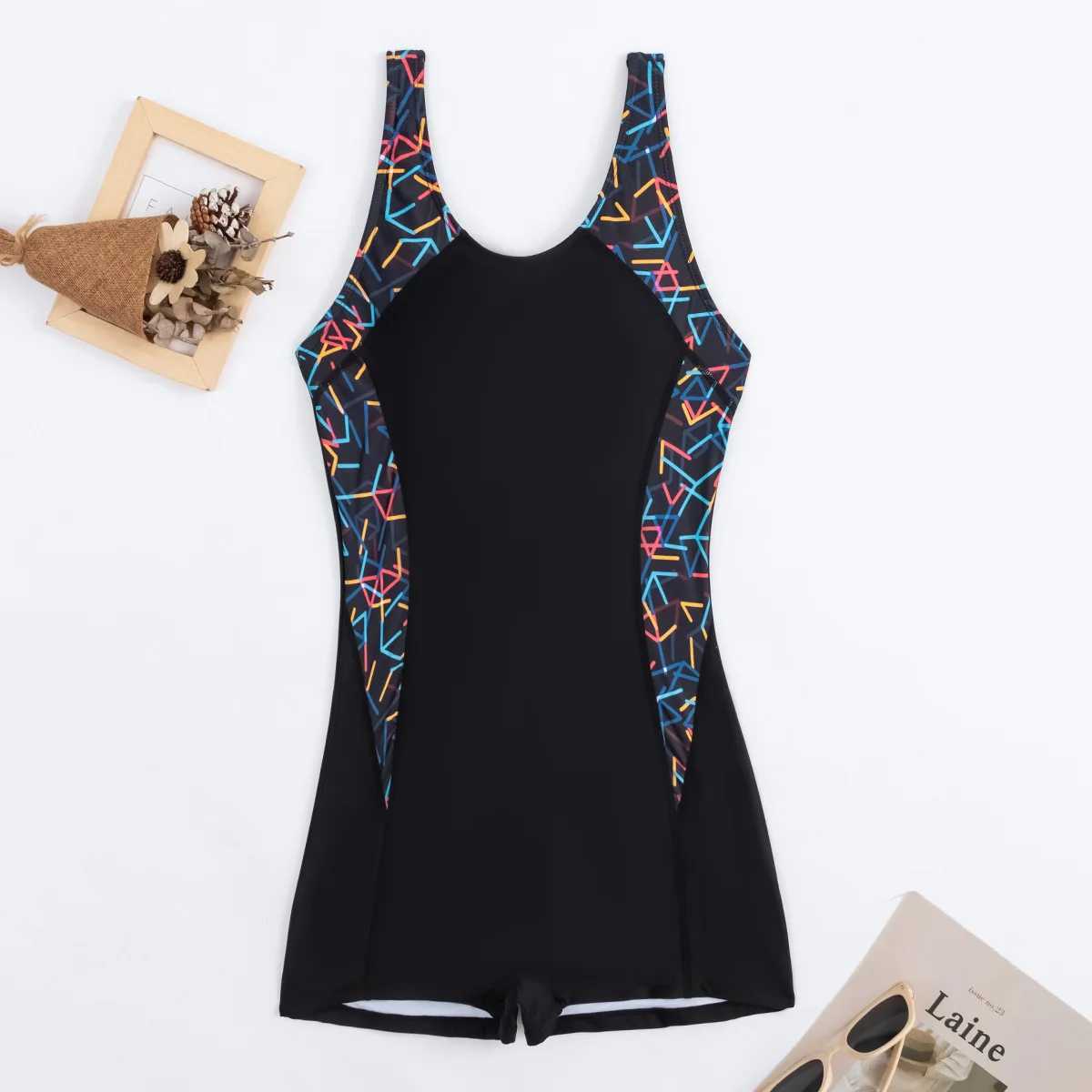 Summer Black Sexy One-Piece Swimsuits Closed Womens Swimwear Sports Swimming Wear Body Bathing Suit Beachwear Pool BatherXJ240108