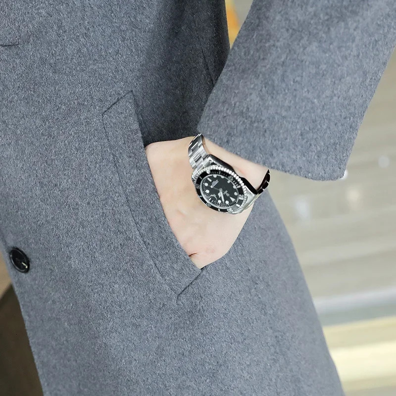 Highquality Fashion Handsome Mens Cashmere Coat2023 Young and Middleaged Business Leisure Autumn Winter Thick Coat Top 250106
