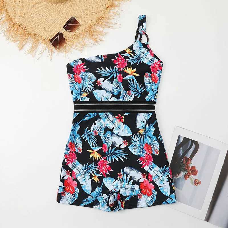 Bauhinia Women Printed One Piece Swimwear New High Waist Swimsuit Summer Beach Bathing Suit S~XLXJ240108