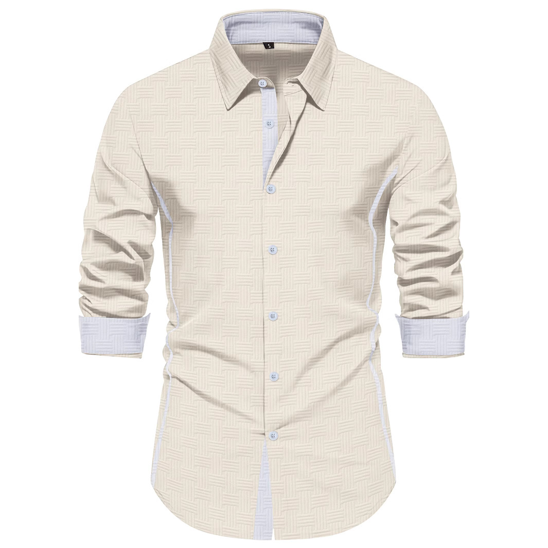 designer shirt for man button down 2025 Fall New Fashion Brand Designer Shirt Man Dress Shirt Long Sleeve Slim Fit Casual Mens Clothing