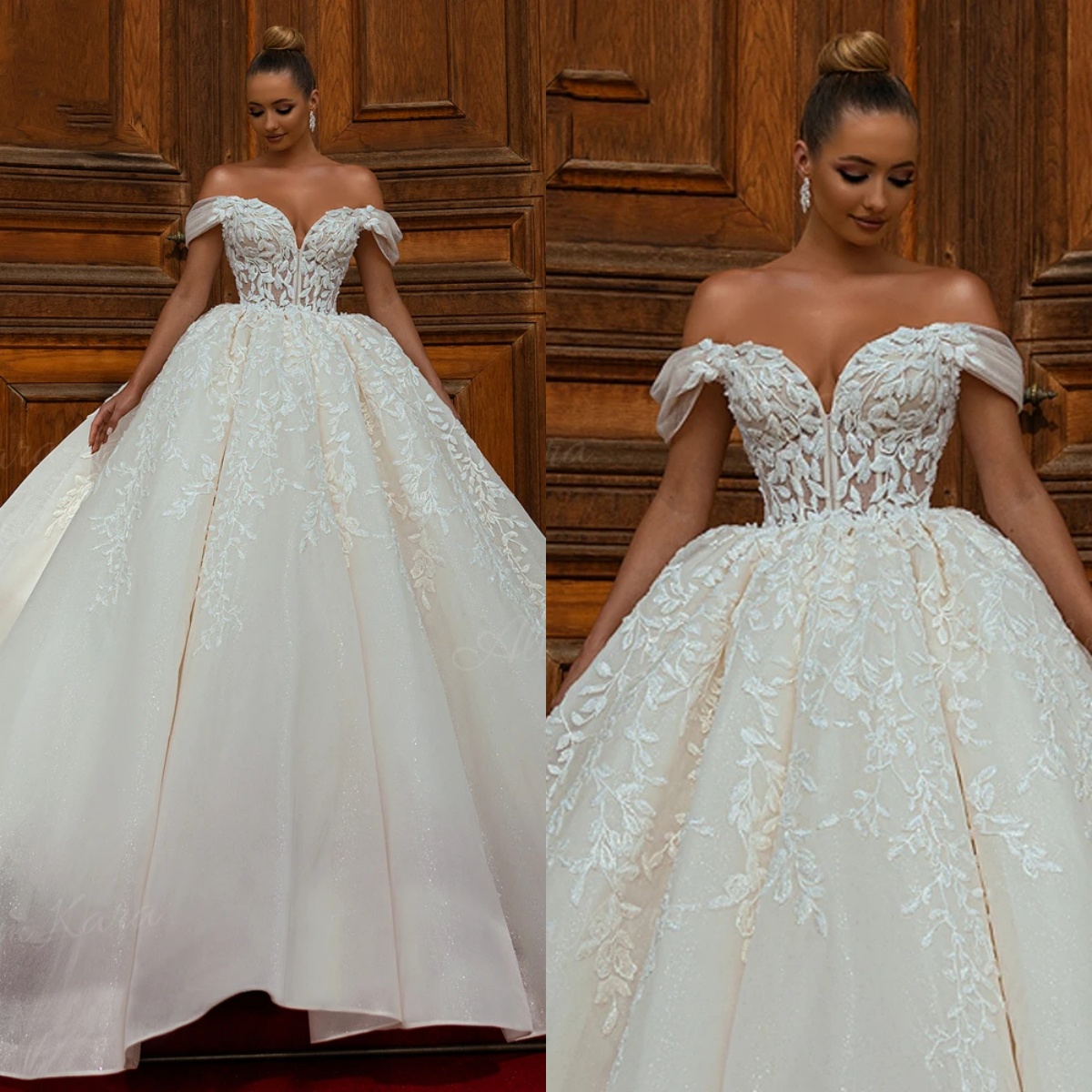 Ball Wedding Dress Off Shoulder Sleeveless Backless Bridal Gown Appliques Lace Sweep Train 2024 Customized Vestido De Novia