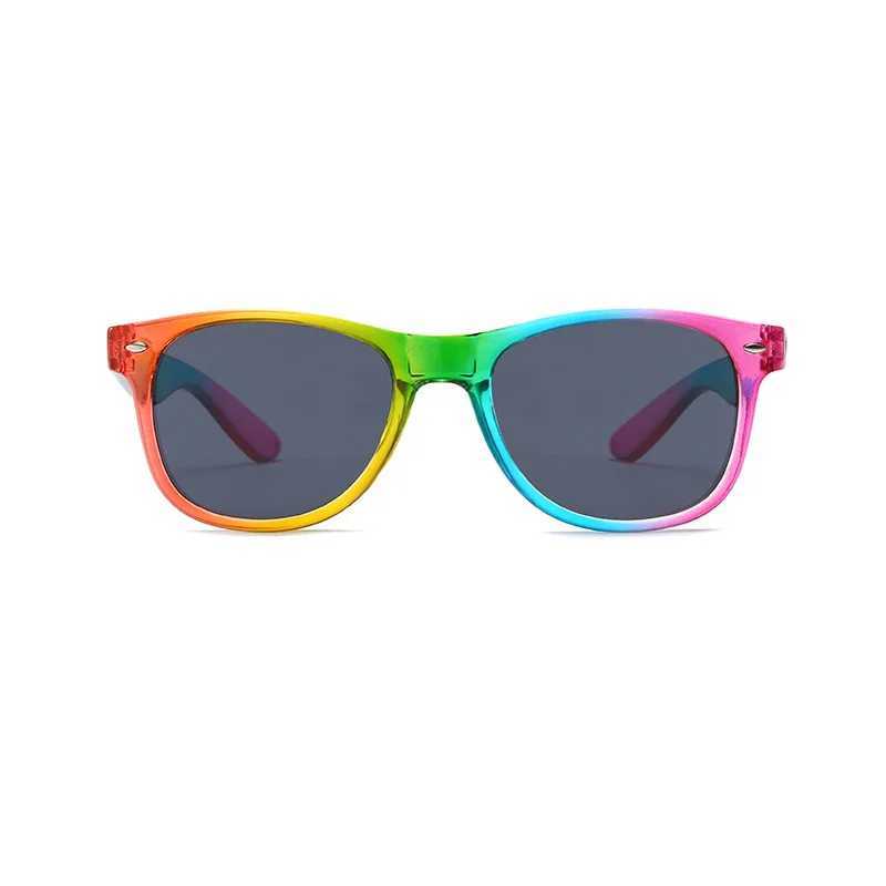 Womens retro driving glasses 90s retro fashion narrow square frame UV400 protective rainbow glasses W250109