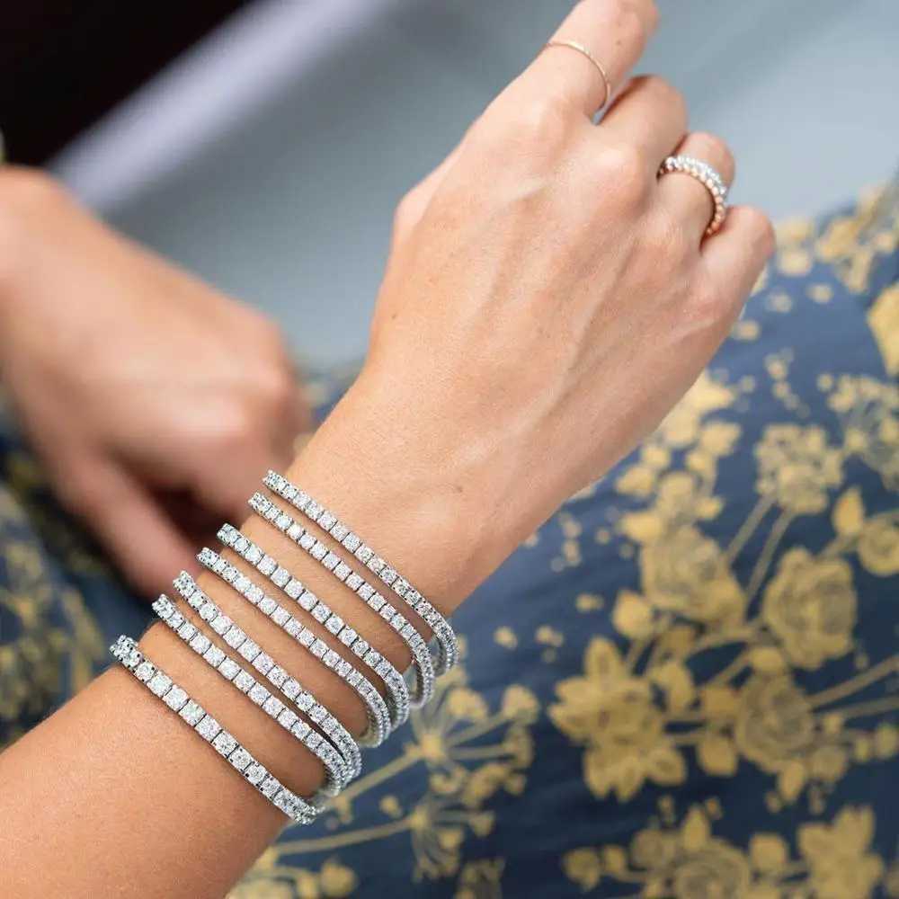 2023 New Fashion Luxury Punk Gold Silver Color Tennis Bracelets Bangle for Women Wedding on Hand Gift Jewelry Wholesale S5877XJ250109