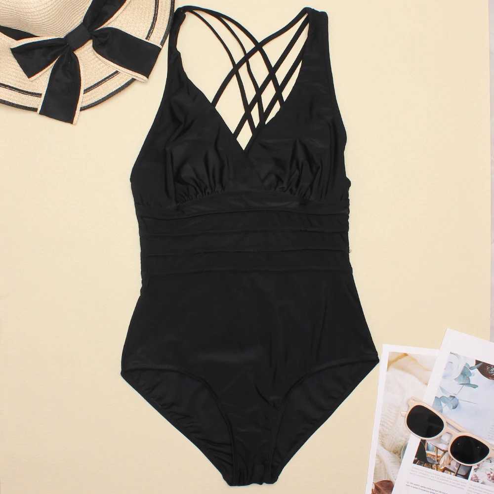 Womens printed one-piece swimsuit sexy womens swimsuit V-neck summer beach swimsuit weight loss swimsuitXJ250315