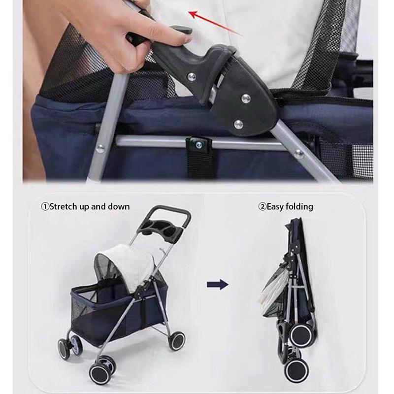 Pet go out trolley cat Teddy outdoor portable folding pet trolley car dog cat mouse rabbit small light car dog and cat carrier