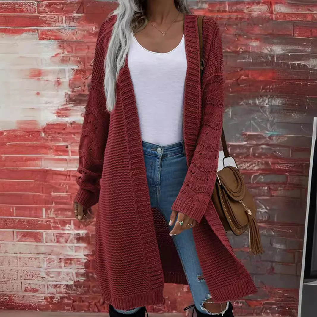 Oversized Long Knitwear Cardigans Casual Women Loose Long Sleeve Knitted Sweater Overcoats HHMY-DH2181-42 250106