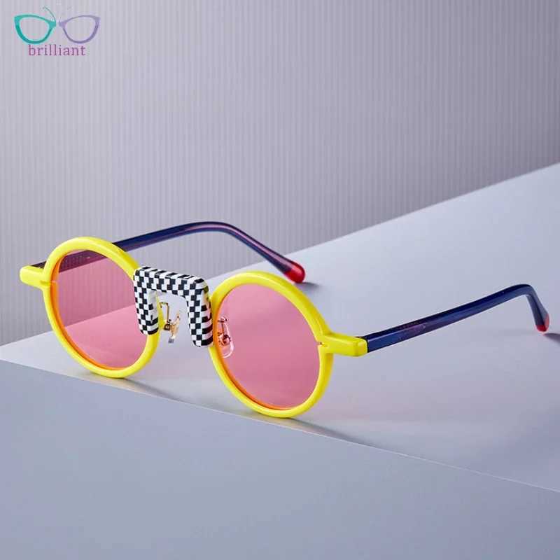 Fashion Academy Sle Color Acetate Sunglasses Mens Polarized Sunglasses Outdoor Driving UV400 Round Retro Sunglasses W250109