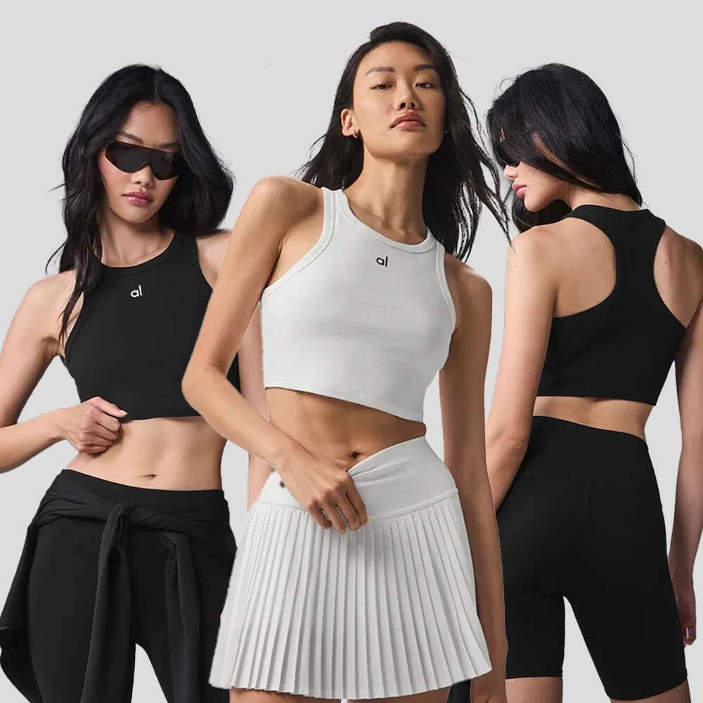 Aspire Tank Sleeveless Women Tops Yoga Short Shirts Sports Gym Fiess Running Moisture Breathable Seamless Knitted Vest
