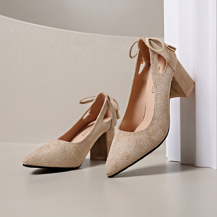 Women Dress Shoes Fashion Chunky Heel High Heel Niche Design New Sexy Style Simple Versatile Triple Black Pink Khaki Free shipping