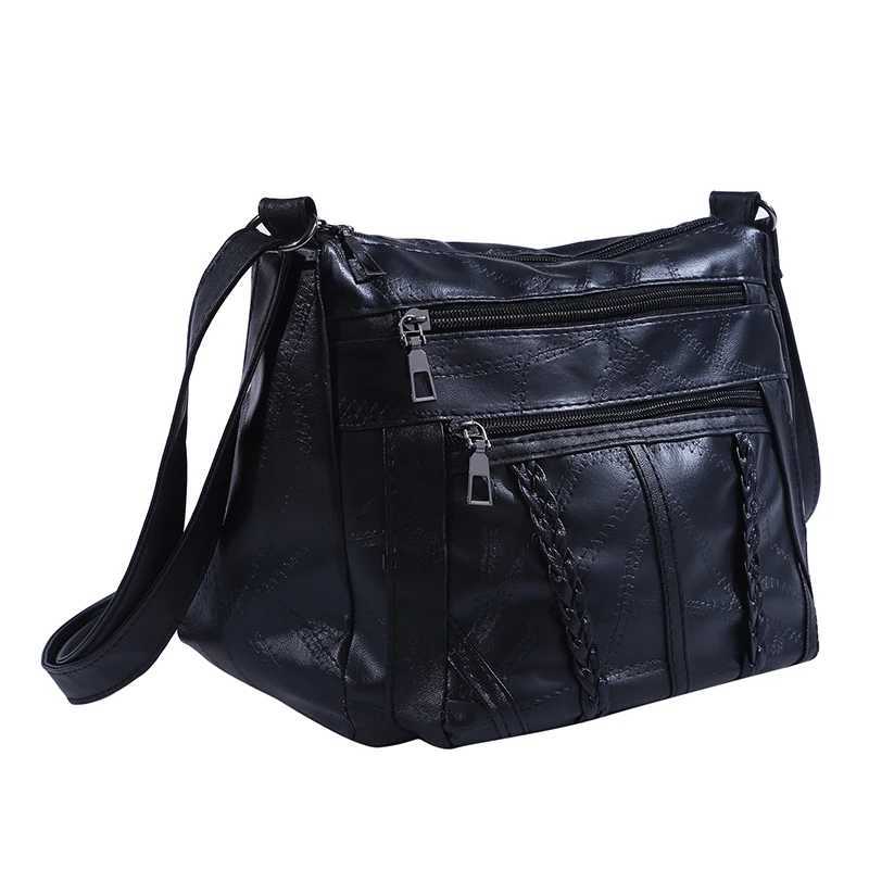 Women Shoulder Bag Fi Large Capacity Messenger Bags For Female Solid Color Crossbody Solid Black Color Travel HandbagsXJ250108