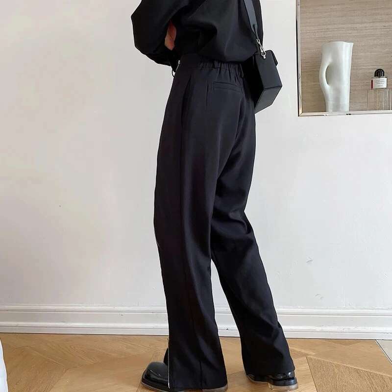 Autumn Fashion Elegant Zipper Splicing Design Casual Pants Men's High Quality Trendy Original Male Trousers