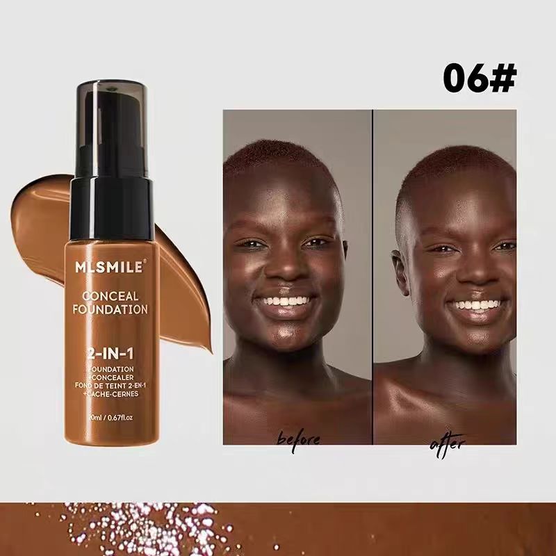 20ml MLSMILE CONCEAL FOUNDATION PERFECT 2in 1 FOUNDATION CONCEALER 6 Colors Face Makeup Concealer