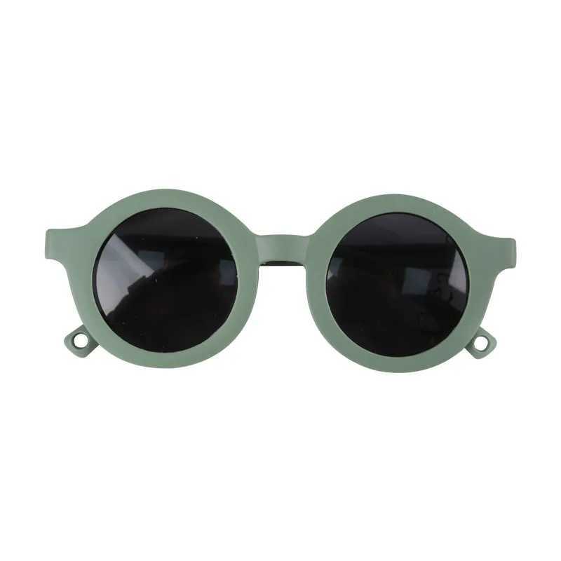 Children toddlers infants soft silicone polarized Morandi colored sunglasses UV protection and sun protection W250109