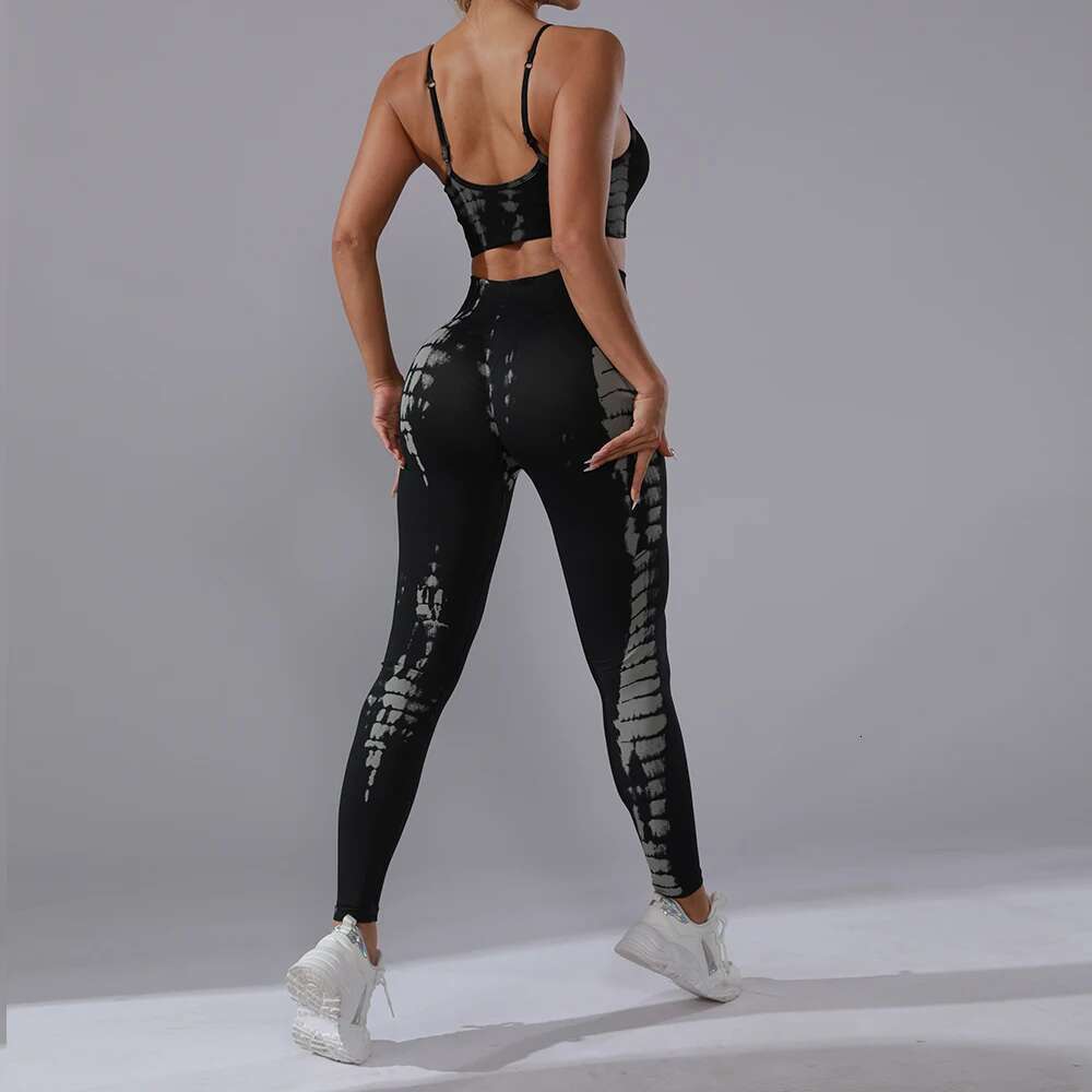 3D Printing Sportswear Women's Gym 2Pc Set Seamless Sports Camisole Bra Workout Leggings Top Yoga Clothes Femme Summer Clothing