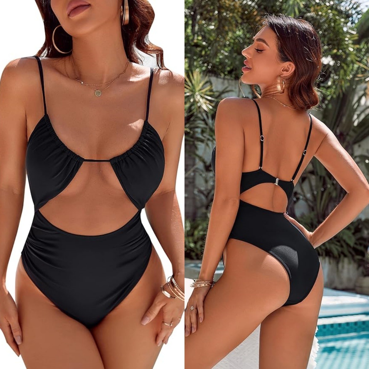 2025 new women's one-piece sexy designer nylon high-end tight swimsuit multi-color trendy swimsuit