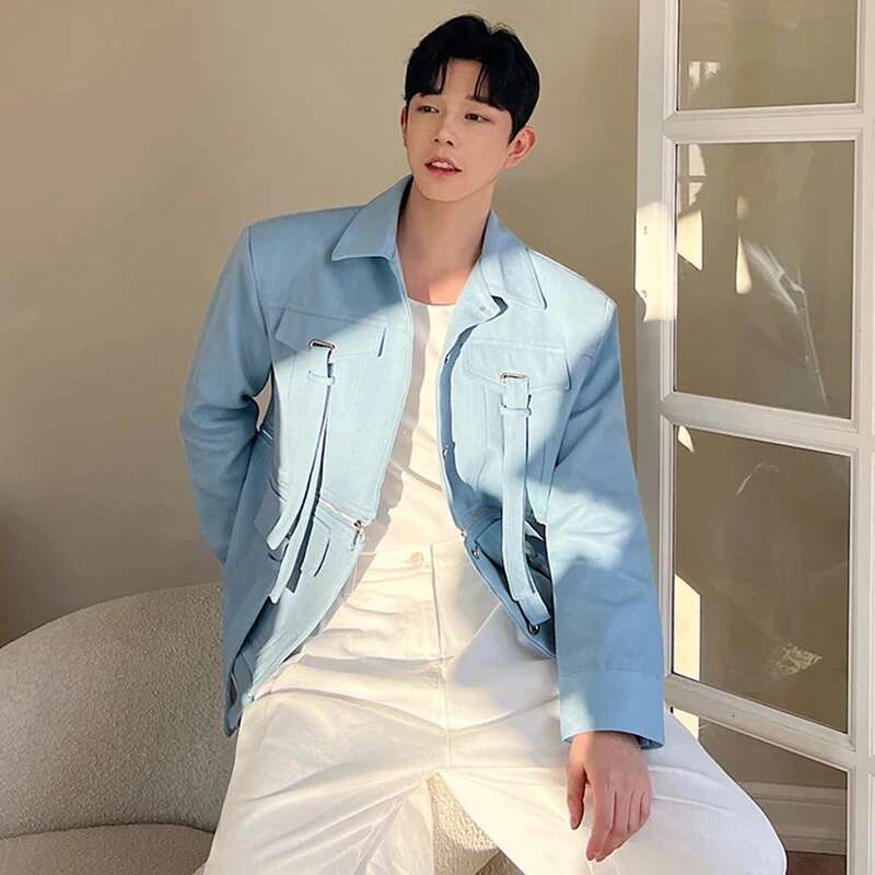 Autumn Trendy Detachable Splicing Niche Design Casual Jacket Men's High Street Fashion Coat Original Clothes