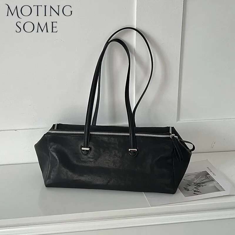 Motingsome First-Layer Vegetable Tanned Cowhide Woman Underarm Retro Shoulder Tote Vintage Handbag Commuter Bag 2025 New
