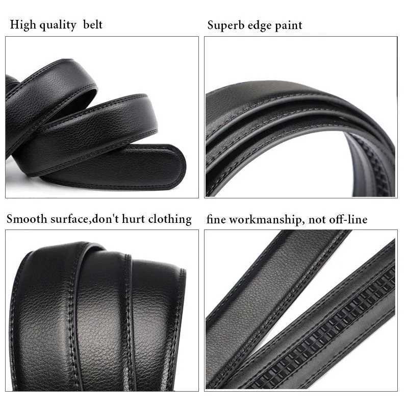 Mens PU leather strap with fashionable automatic buckle suitable for mass business high-quality mens strap W250109