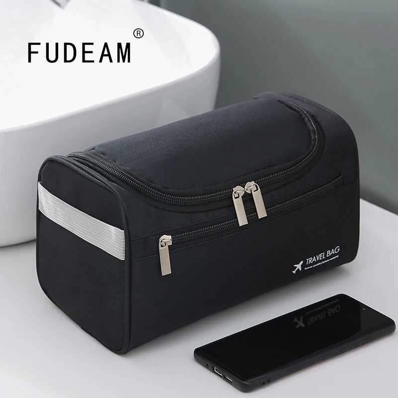 FUDEAM Polyester Mens Business Portable Storage Bag Toilet Organizer Womens Travel Cosmetics Bag Hanging Waterproof Washing Bag W250109