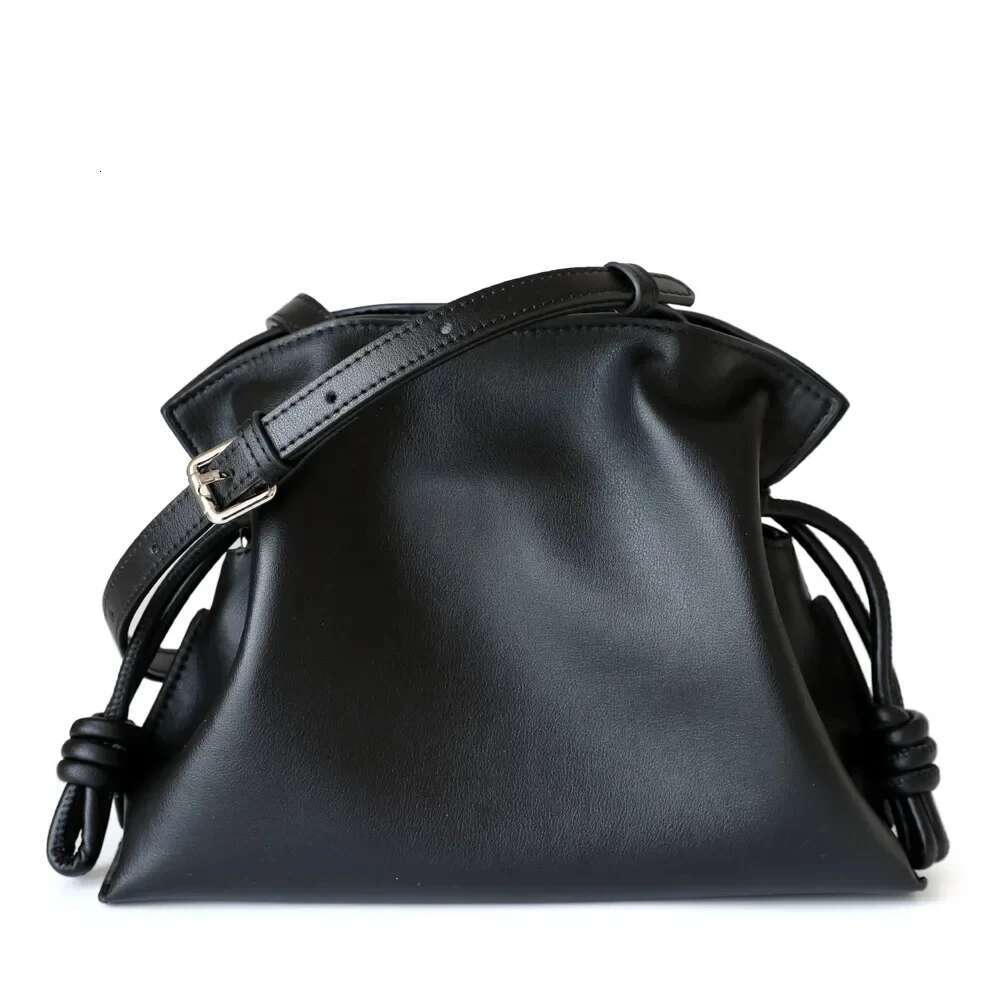 2024 New Arrival Genuine Leather Ruched Drawstring High Quality Women Shoulder Bags Ladies Soft Handbag Female Crossbody Bag