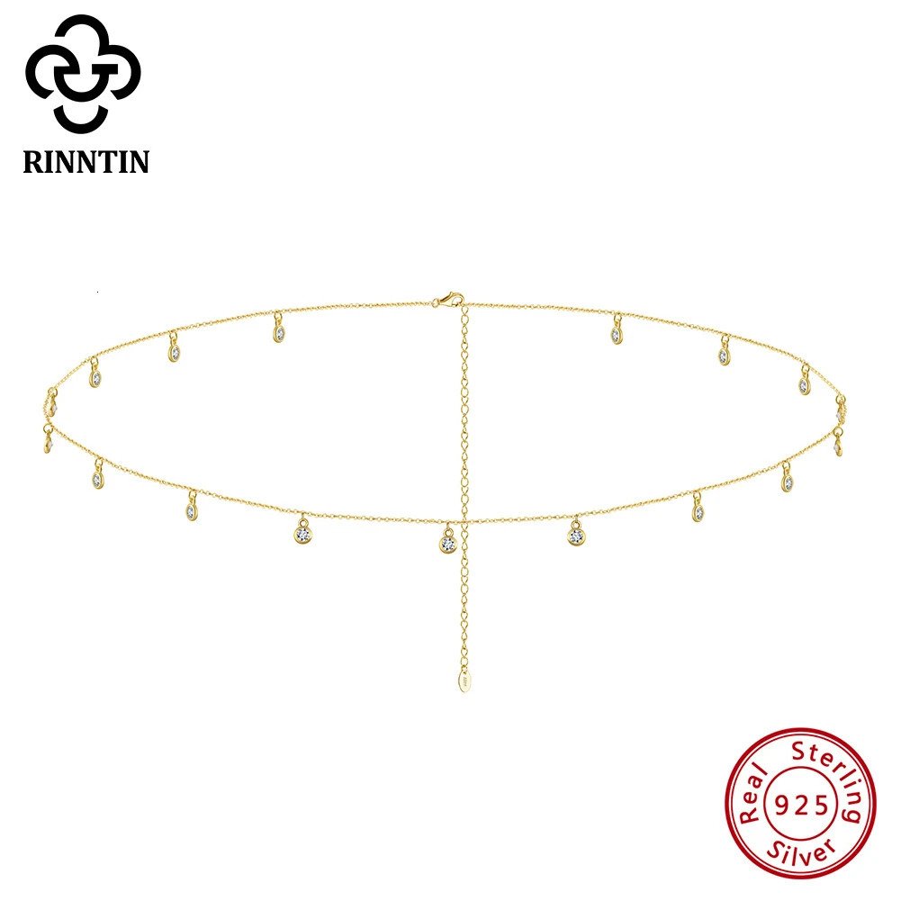 Rinntin Fashion Sexy Body Chain with Clear CZ 925 Sterling Silver for Women Sexy Belly Belt Waist Chain Summer Accessories CW01 250107