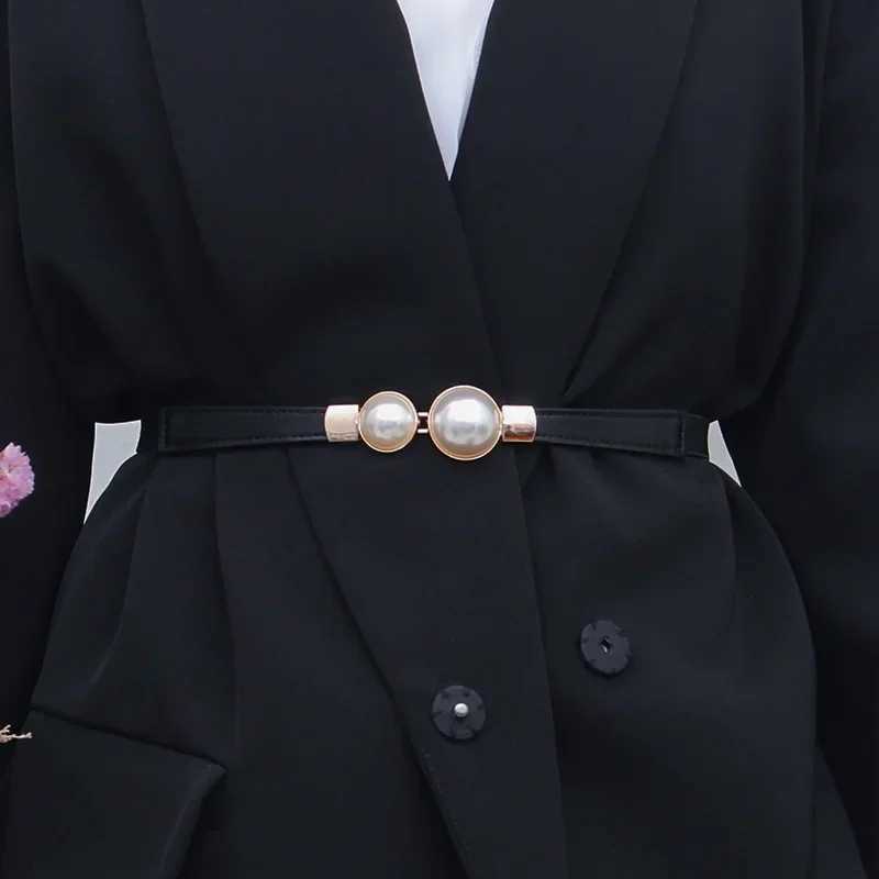Elegant retro pearl waist chain with womens Korean sweater jacket hook elastic slim belt W250109