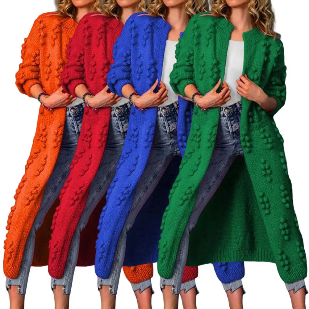 Women Solid Color Loose Thick Warm Sweater Cardigan Ladies Spring Autumn V Neck Knitted Coat Female Casual Tops 250106