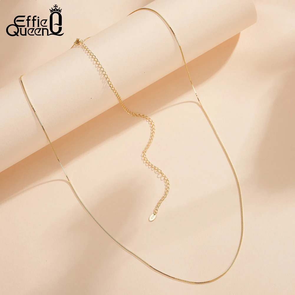 Effie Queen 14K Gold Waist Chains for Women Belly Box Chains Summer Beach Adjustable 925 Sterling Silver Body Belly Chain CW02 250107