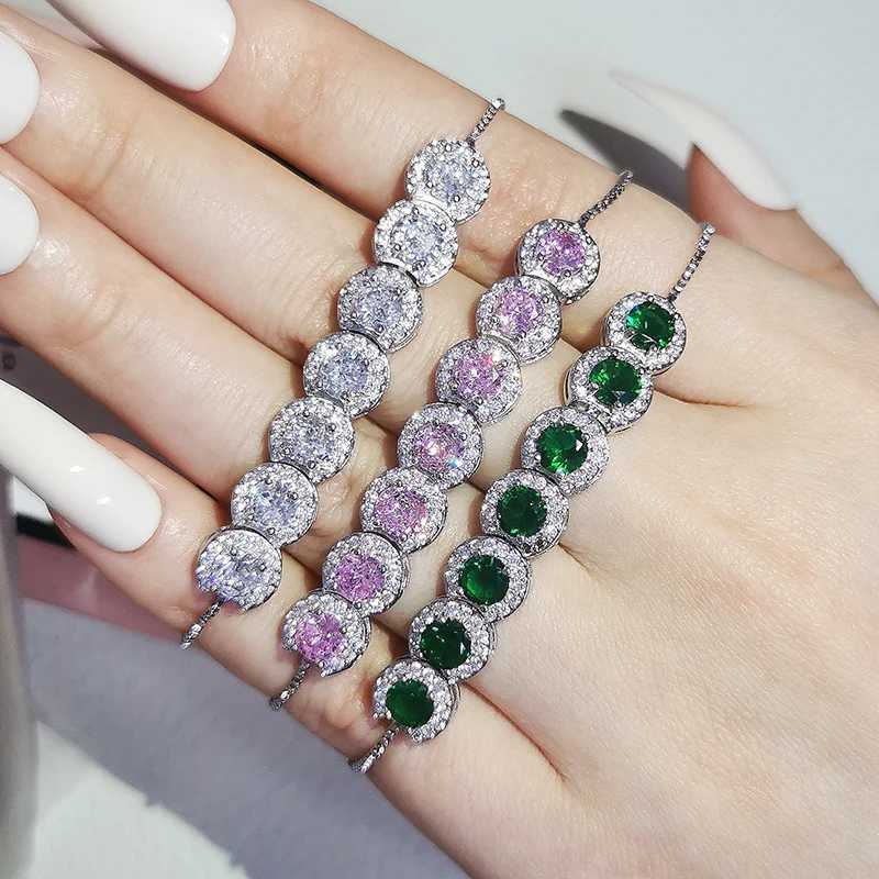 2023 New Fashion Luxury Punk Gold Silver Color Tennis Bracelets Bangle for Women Wedding on Hand Gift Jewelry Wholesale S5877XJ250109