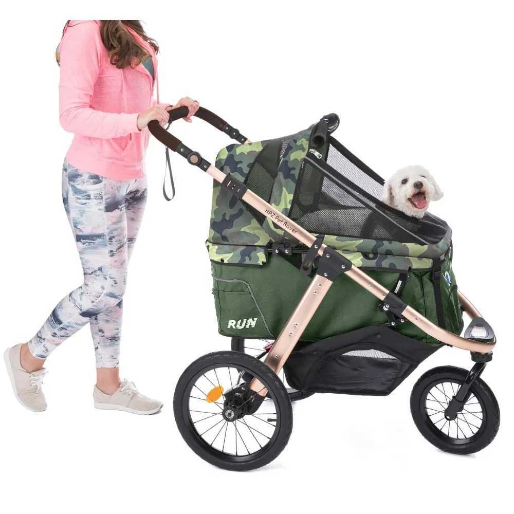 Pet Rover Running Performance Slow Running Sports Cart with Comfortable Rubber Wheels/Zipper No Entry/1 Hand Quick Folding W250109
